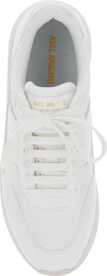 'Genesis Neo Runner' White Low Top Sneakers With Logo Lettering On Tongue And Heel In Leather Blend Man - Image 4