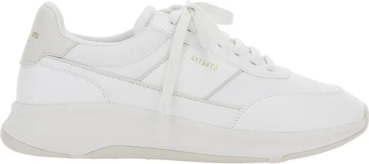 'Genesis Neo Runner' White Low Top Sneakers With Logo Lettering On Tongue And Heel In Leather Blend Man
