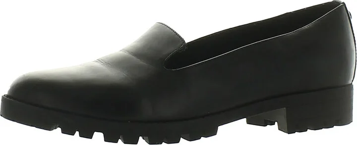 Geneva Womens Leather Slip On Loafers