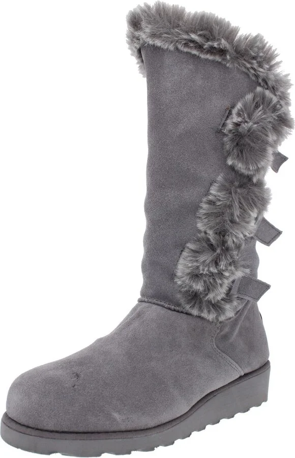 Geneviieve Womens Suede Wool Lined Winter Boots