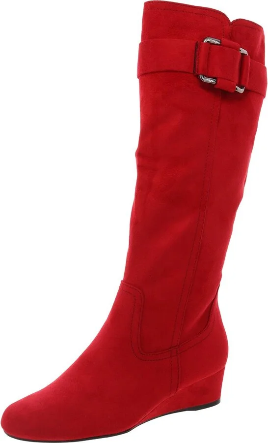 Genia Womens Faux Suede Tall Knee-High Boots