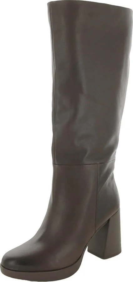 Genn-Align Womens Leather Wide Calf Knee-High Boots