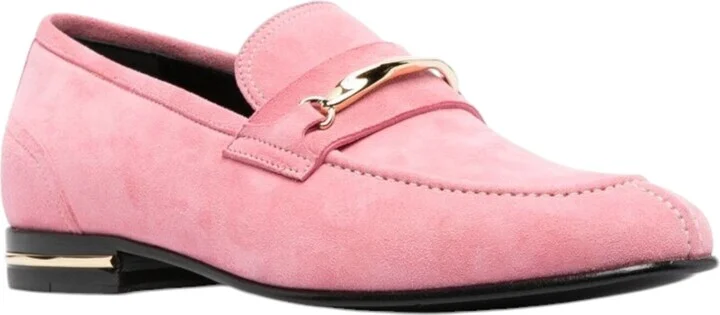 Genos 6304148 Men's Pink Samantha Suede Leather Loafers