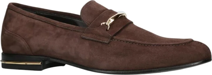 Genos 6304149 Men's Ebano Suede Leather Loafers