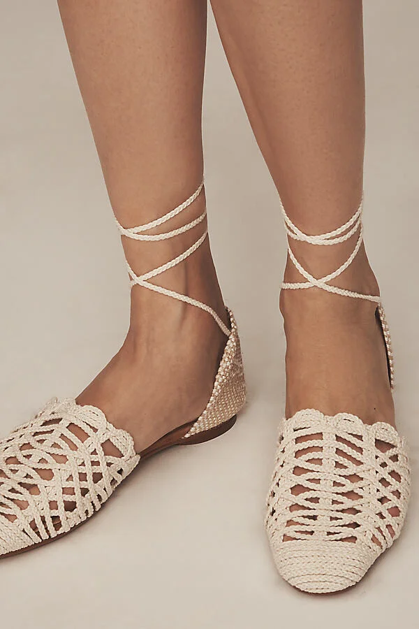 Genoveva Tie-Up Raffia Sandals - Image 2