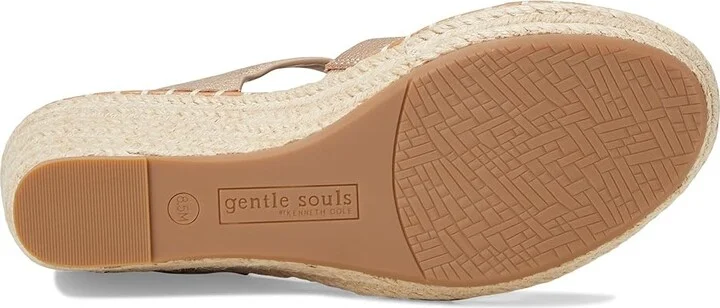 Gentle Souls by Kenneth Cole Capelin Women's Wedge Shoes Matte Gold Leather : 7 M - Image 3