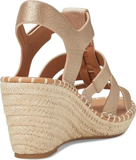 Gentle Souls by Kenneth Cole Capelin Women's Wedge Shoes Matte Gold Leather : 7 M - Image 4