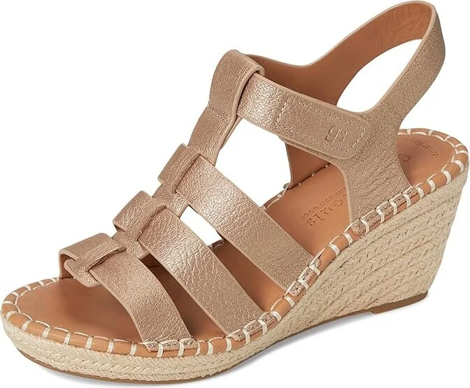 Gentle Souls by Kenneth Cole Capelin Women's Wedge Shoes Matte Gold Leather : 7 M - Image 5