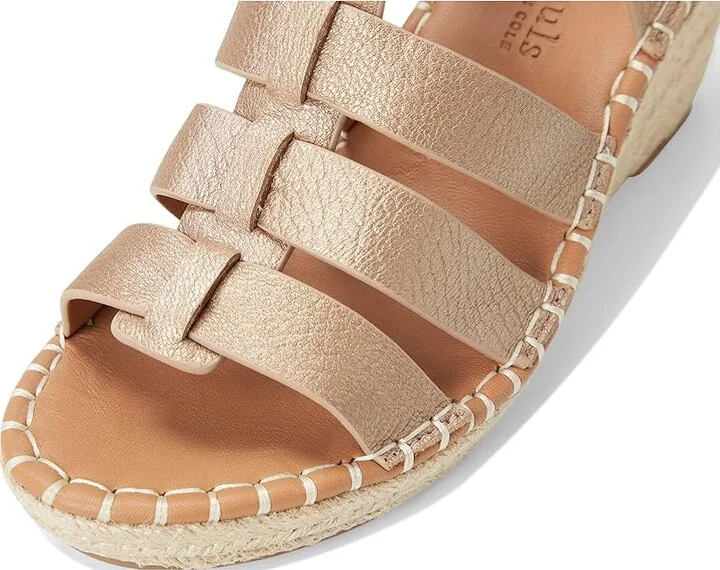Gentle Souls by Kenneth Cole Capelin Women's Wedge Shoes Matte Gold Leather : 7 M - Image 7