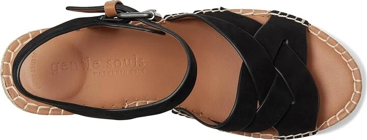 Gentle Souls by Kenneth Cole Caspian Women's Wedge Shoes Black Nubuck : 9.5 M, Leather - Image 2