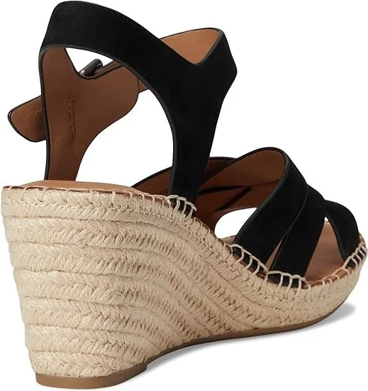 Gentle Souls by Kenneth Cole Caspian Women's Wedge Shoes Black Nubuck : 9.5 M, Leather - Image 4