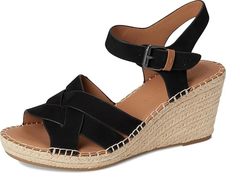 Gentle Souls by Kenneth Cole Caspian Women's Wedge Shoes Black Nubuck : 9.5 M, Leather - Image 5