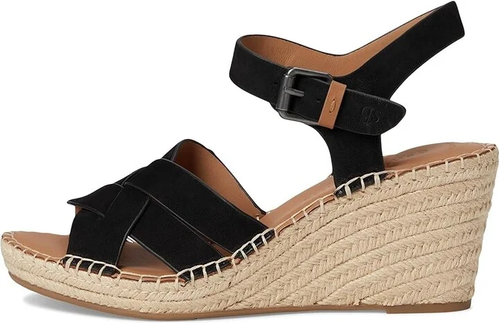Gentle Souls by Kenneth Cole Caspian Women's Wedge Shoes Black Nubuck : 9.5 M, Leather - Image 6