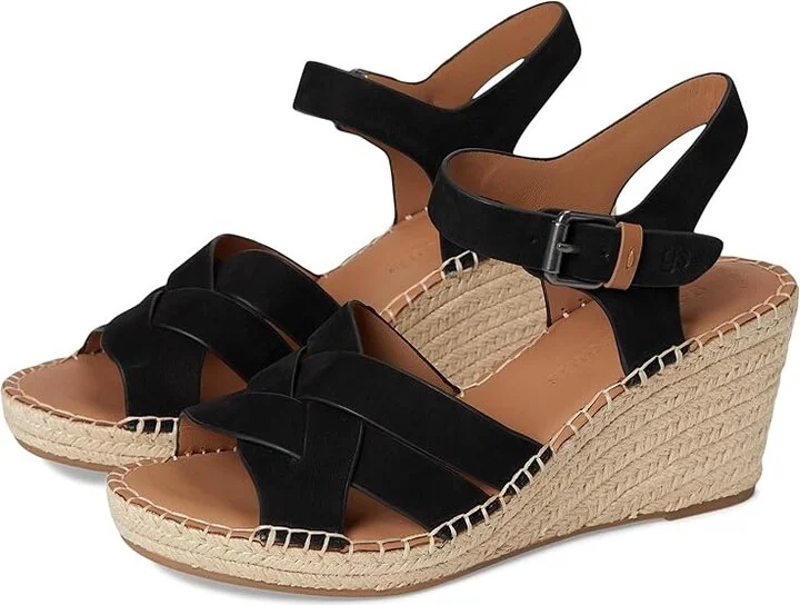 Gentle Souls by Kenneth Cole Caspian Women's Wedge Shoes Black Nubuck : 9.5 M, Leather