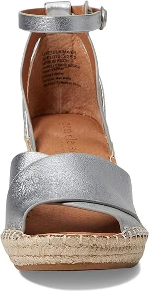 Gentle Souls by Kenneth Cole Charli X Band Buckle Women's Shoes Silver Leather : 7.5 M - Image 2