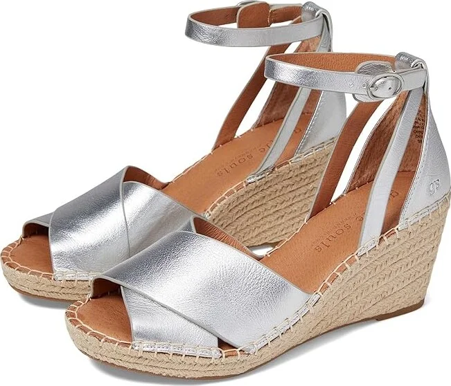 Gentle Souls by Kenneth Cole Charli X Band Buckle Women's Shoes Silver Leather : 7.5 M