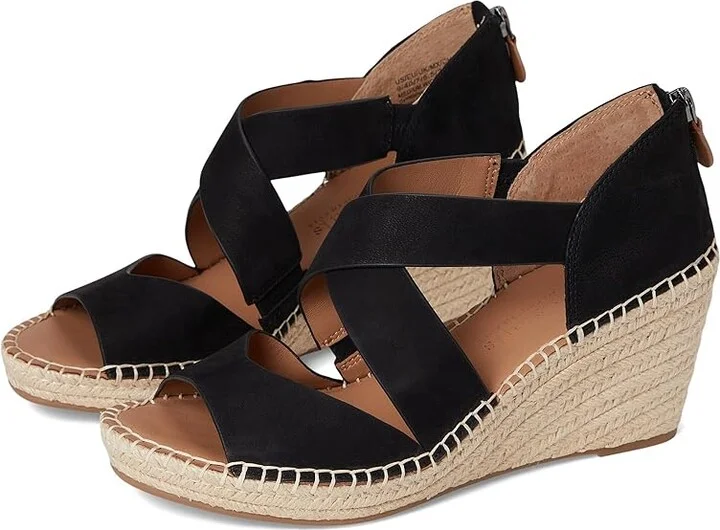 Gentle Souls by Kenneth Cole Corinne Women's Wedge Shoes Black Nubuck : 6.5 M, Leather