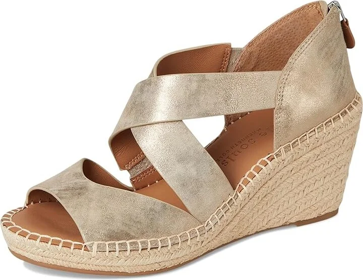 Gentle Souls by Kenneth Cole Corinne Women's Wedge Shoes Gravel Leather : 6 M - Image 5