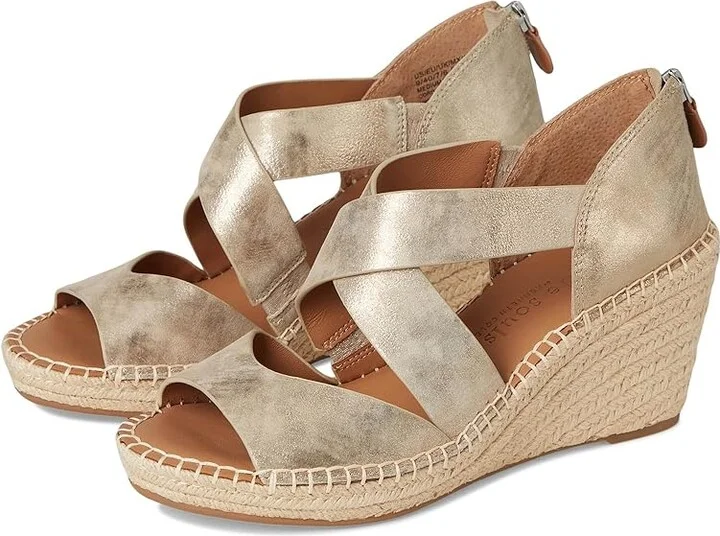 Gentle Souls by Kenneth Cole Corinne Women's Wedge Shoes Gravel Leather : 6 M