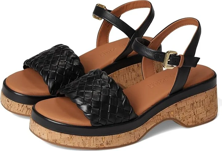 Gentle Souls by Kenneth Cole Dorris Women's Dress Sandals Black Leather : 7 M