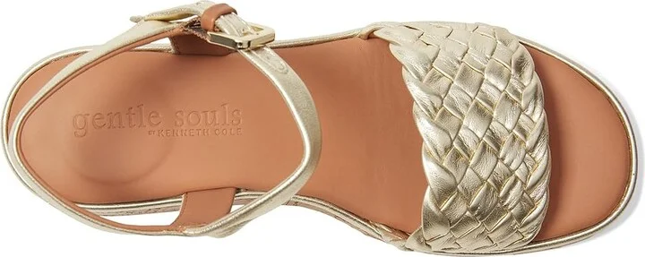 Gentle Souls by Kenneth Cole Dorris Women's Dress Sandals Platino Leather : 9 M - Image 2