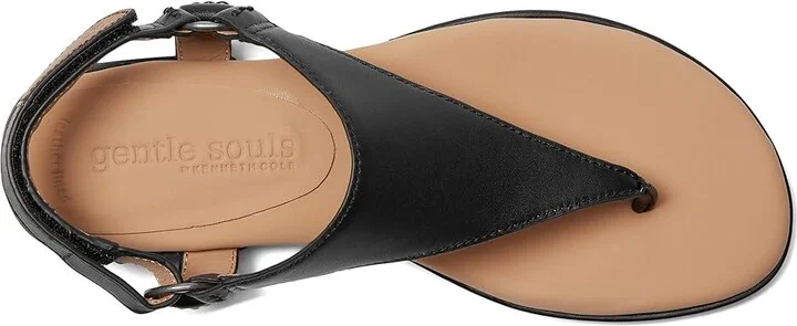Gentle Souls by Kenneth Cole Holly Women's Dress Sandals Black Leather : 8.5 M - Image 2