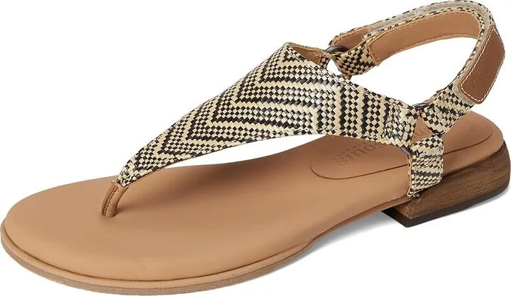 Gentle Souls by Kenneth Cole Holly Women's Dress Sandals Black/Tan Raffia : 10 M, Leather - Image 5