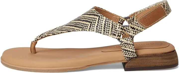 Gentle Souls by Kenneth Cole Holly Women's Dress Sandals Black/Tan Raffia : 10 M, Leather - Image 6
