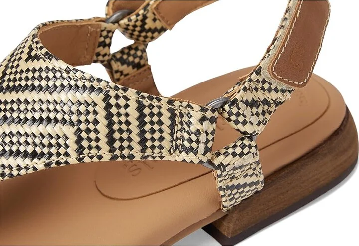Gentle Souls by Kenneth Cole Holly Women's Dress Sandals Black/Tan Raffia : 10 M, Leather - Image 7