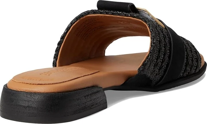 Gentle Souls by Kenneth Cole Hudson Women's Dress Sandals Black Raffia : 7.5 M, Leather - Image 4
