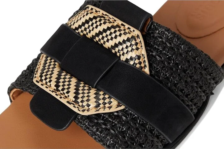 Gentle Souls by Kenneth Cole Hudson Women's Dress Sandals Black Raffia : 7.5 M, Leather - Image 7
