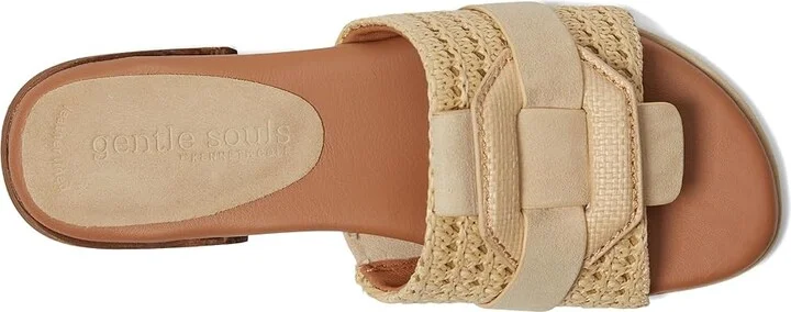 Gentle Souls by Kenneth Cole Hudson Women's Dress Sandals Natural Raffia : 11 M, Leather - Image 2