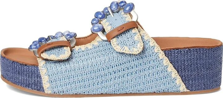 Gentle Souls by Kenneth Cole Kendall Women's Dress Sandals Light Blue Raffia : 9 M - Image 6