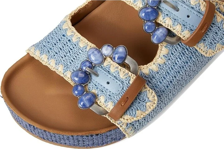 Gentle Souls by Kenneth Cole Kendall Women's Dress Sandals Light Blue Raffia : 9 M - Image 7