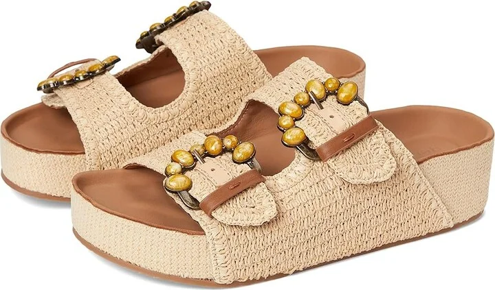 Gentle Souls by Kenneth Cole Kendall Women's Dress Sandals Natural Raffia : 9.5 M
