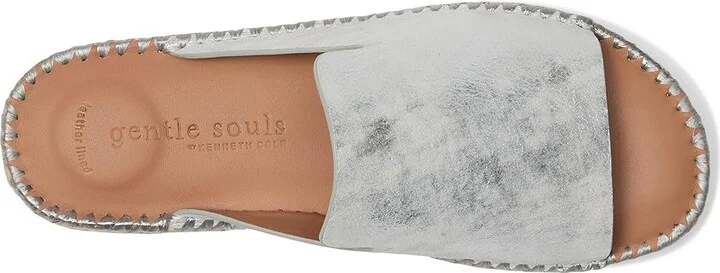 Gentle Souls by Kenneth Cole Leilani Women's Dress Sandals Silver Leather : 5.5 M - Image 2
