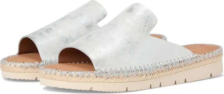Gentle Souls by Kenneth Cole Leilani Women's Dress Sandals Silver Leather : 5.5 M