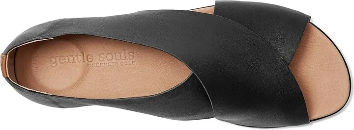 Gentle Souls by Kenneth Cole Leslie Women's Dress Sandals Black Leather : 11 M - Image 2