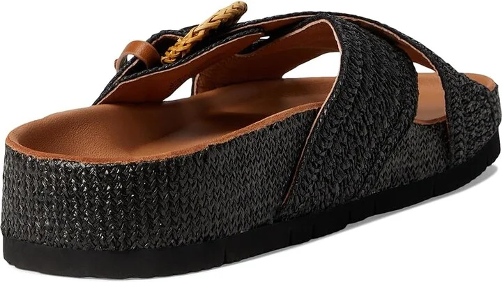 Gentle Souls by Kenneth Cole Louisa Women's Dress Sandals Black Raffia : 8 M, Leather - Image 4