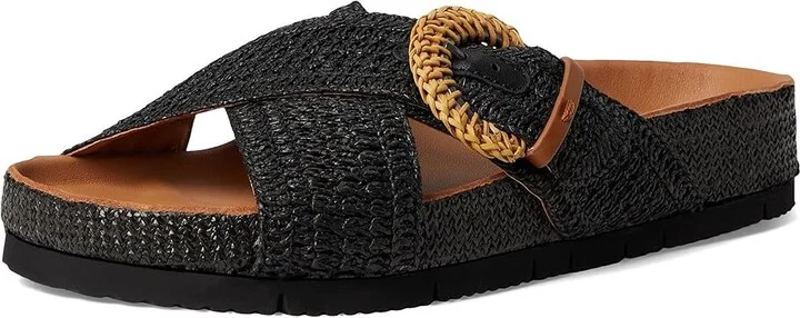 Gentle Souls by Kenneth Cole Louisa Women's Dress Sandals Black Raffia : 8 M, Leather - Image 5