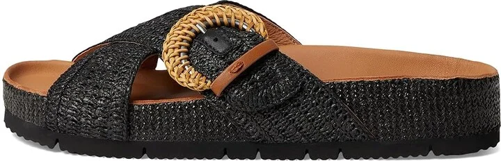 Gentle Souls by Kenneth Cole Louisa Women's Dress Sandals Black Raffia : 8 M, Leather - Image 6