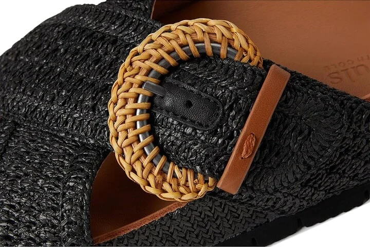 Gentle Souls by Kenneth Cole Louisa Women's Dress Sandals Black Raffia : 8 M, Leather - Image 7