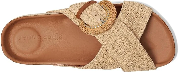 Gentle Souls by Kenneth Cole Louisa Women's Dress Sandals Natural Raffia : 11 M, Leather - Image 2