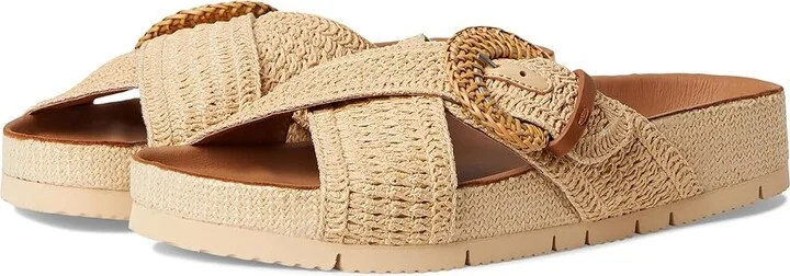 Gentle Souls by Kenneth Cole Louisa Women's Dress Sandals Natural Raffia : 11 M, Leather