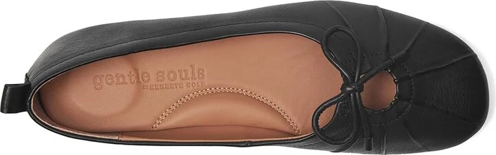 Gentle Souls by Kenneth Cole Marilyn Women's Flat Shoes Black Leather : 9 M, Leather/Rubber - Image 2