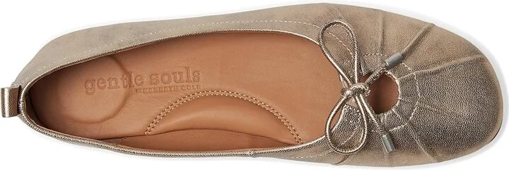 Gentle Souls by Kenneth Cole Marilyn Women's Flat Shoes Gravel Leather : 11 M, Leather/Rubber - Image 2