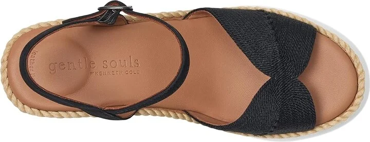 Gentle Souls by Kenneth Cole Nola Women's Dress Sandals Black Fabric : 6.5 M, Leather/Rubber - Image 2