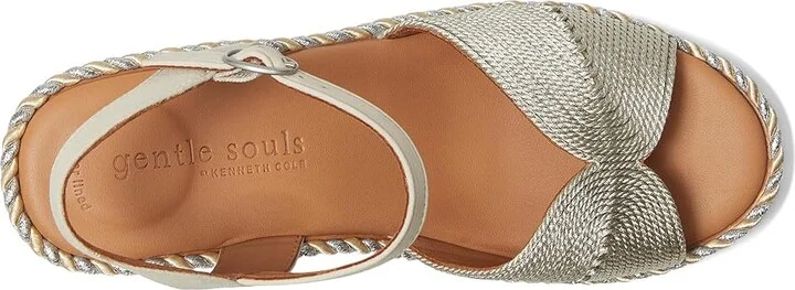 Gentle Souls by Kenneth Cole Nola Women's Dress Sandals Stone Fabric : 10 M, Leather/Rubber - Image 2