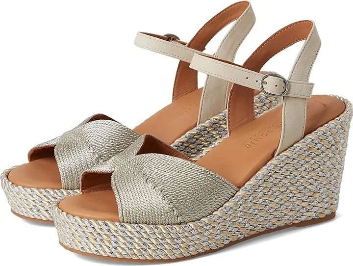 Gentle Souls by Kenneth Cole Nola Women's Dress Sandals Stone Fabric : 10 M, Leather/Rubber