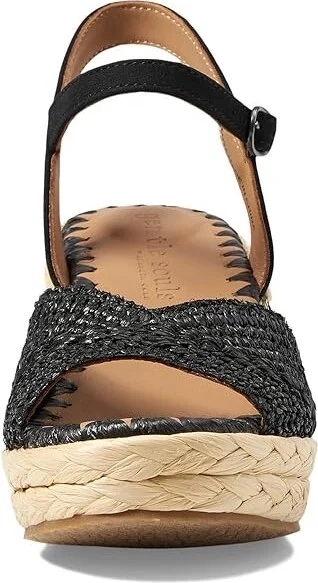 Gentle Souls by Kenneth Cole Nomi Raffia Women's Sandals Black Raffia : 6 M, Leather/Rubber - Image 2